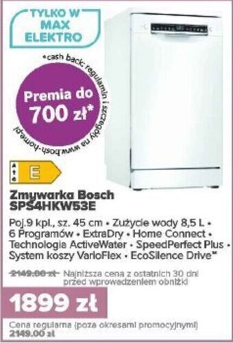 Max Elektro Zmywarka Bosch SPS4HKW53E oferta