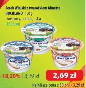 Almette serek wiejski z delikatnym serem ricotta 150 g