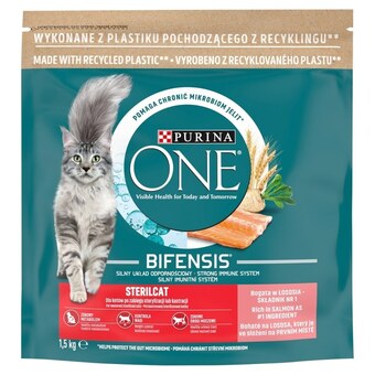 Auchan Purina one bifensis sterilcat karma dla kotów bogata w łososia 1,5 kg oferta