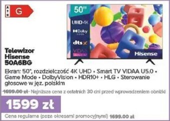 Max Elektro Telewizor Hisense 50A6BG oferta