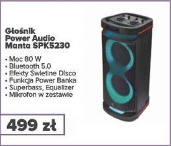 Max Elektro Głośnik Power Audio Manta SPK5230 oferta
