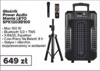 Max Elektro Głośnik Power Audio Manta LETO SPK1203B100 oferta