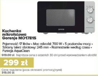 Max Elektro Kuchenka mikrofalowa Gorenje MO17E1S oferta