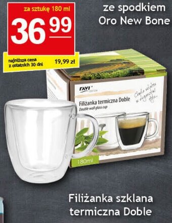 Gram Market Filiżanka szklana termiczna Doble 180ml oferta