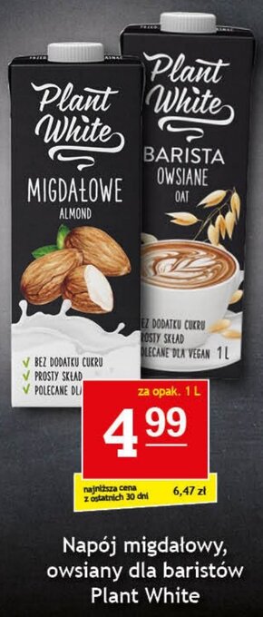 Gram Market Napój migdałowy, owsiany dla baristów Plant White 1L oferta