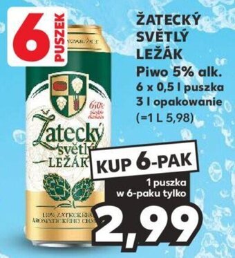 Kaufland ŽATECKÝ SVĚTLÝ LEŽÁK Piwo 5% alk. 6 x 0,5 l oferta