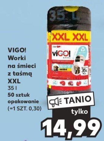 Kaufland VIGO! Worki na śmieci z taśmą 50szt. oferta