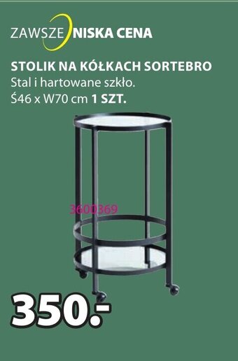JYSK STOLIK NA KÓŁKACH SORTEBRO oferta