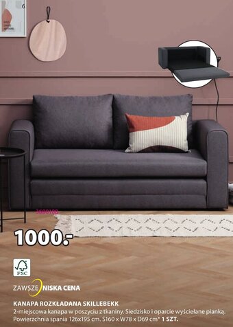 JYSK KANAPA ROZKŁADANA SKILLEBEKK oferta