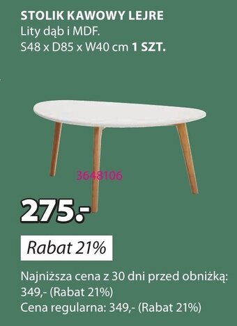 JYSK STOLIK KAWOWY LEJRE oferta