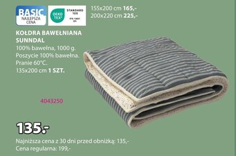 JYSK KOŁDRA BAWEŁNIANA SUNNDAL oferta