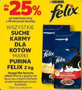 Kaufland WSZYSTKIE SUCHE KARMY DLA KOTÓW MARKI PURINA FELIX 2 kg oferta