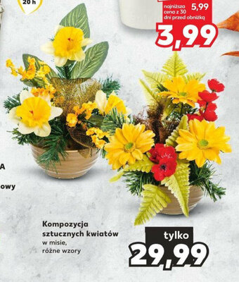 Kaufland Kompozycja sztucznych kwiatów oferta