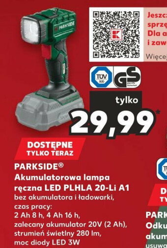 Kaufland PARKSIDE Akumulatorowa lampa ręczna LED PLHLA 20-Li A1 oferta