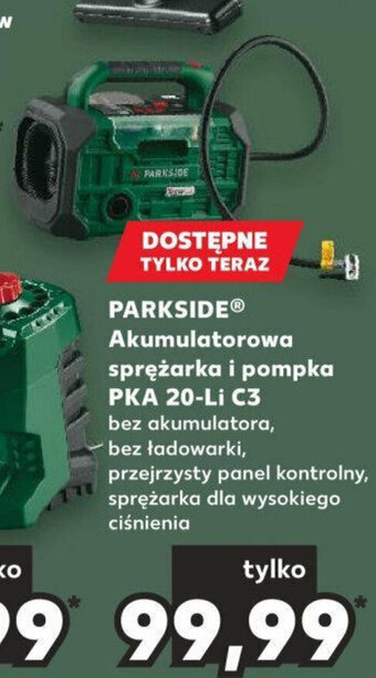 Kaufland PPARKSIDE Akumulatorowa sprężarka i pompka PKA 20-Li C3 oferta