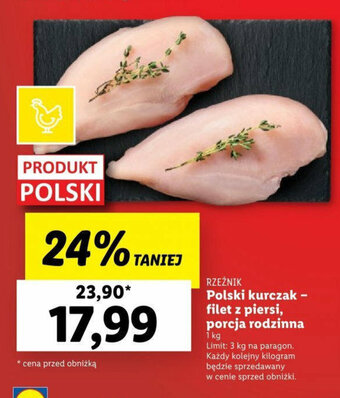 Lidl RZEŹNIK Polski kurczak filet z piersi 1 kg oferta