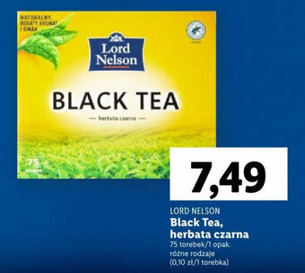 Lidl LORD NELSON Black Tea herbata czarna 75 torebek oferta