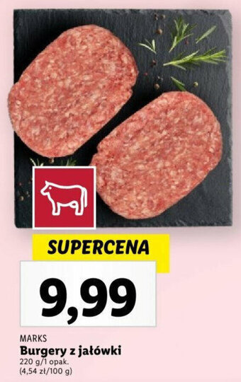 Lidl MARKS Burgery z jałówki 220g oferta