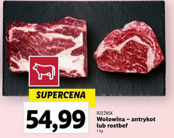 Lidl RZEŹNIK Wołowina antrykot lub rostbef 1 kg oferta