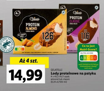 Lidl GELATELLI Lody proteinowe na patyku 4x45,5ml oferta