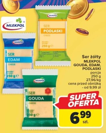 Carrefour Market Ser żółty MLEKPOL GOUDA EDAM PODLASKI 250g oferta