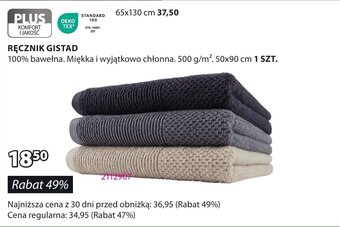 JYSK RĘCZNIK GISTAD 50x90cm oferta