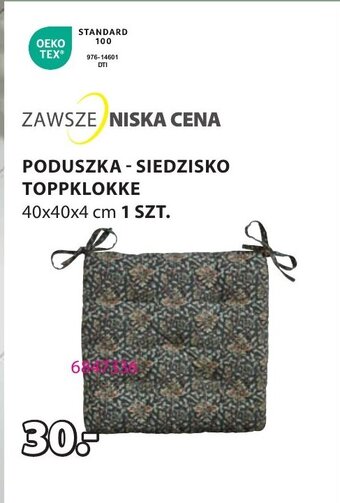JYSK PODUSZKA SIEDZISKO TOPPKLOKKE 40x40x4 cm oferta