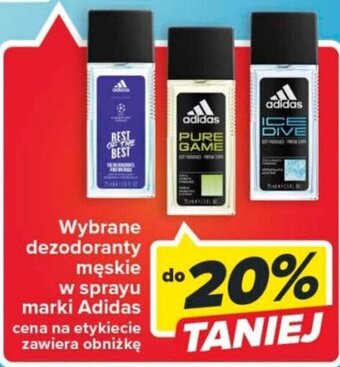 Carrefour Market Wybrane dezodoranty męskie w sprayu marki Adidas oferta