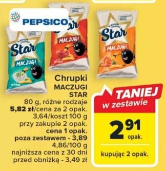 Carrefour Market PEPSICO Chrupki MACZUGI STAR 80g oferta