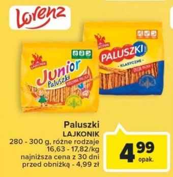 Carrefour Market Paluszki LAJKONIK 280 - 300 g oferta