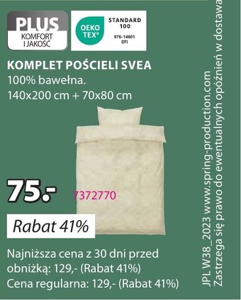 JYSK KOMPLET POŚCIELI SVEA 140x200 cm + 70x80 cm oferta