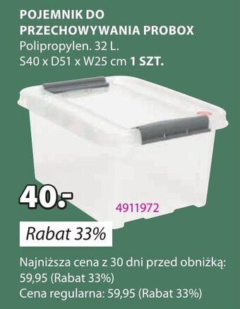 JYSK POJEMNIK DO PRZECHOWYWANIA PROBOX 32 L oferta