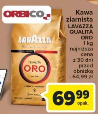 Carrefour Market ORBICO Kawa ziarnista LAVAZZA QUALITÀ ORO 1kg oferta