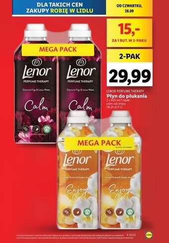 Lidl LENOR PERFUME THERAPY Płyn do płukania 2 x 925 ml oferta