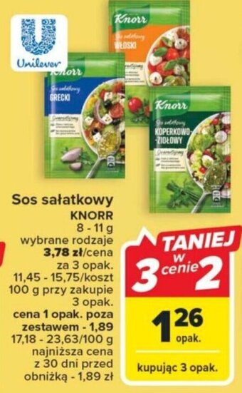 Carrefour Market Sos sałatkowy KNORR 8-11g oferta