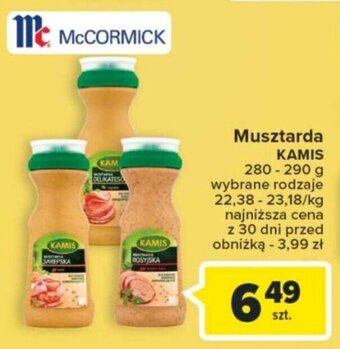 Carrefour Market McCORMICK Musztarda KAMIS 280-290g oferta