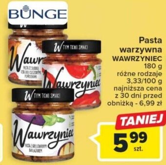 Carrefour Market BUNGE Pasta warzywna WAWRZYNIEC 180 g oferta