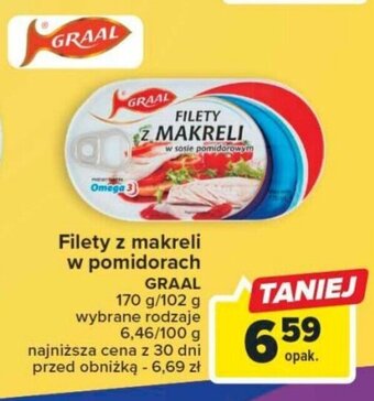 Carrefour Market Filety z makreli w pomidorach GRAAL 170/102g oferta