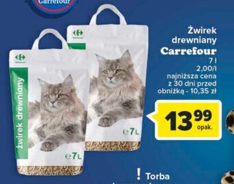 Carrefour Market Żwirek drewniany Carrefour 7l oferta