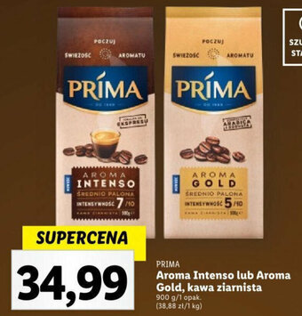 Lidl PRIMA Aroma Intenso lub Aroma Gold, kawa ziarnista 900g oferta