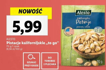 Lidl ALESTO Pistacje kalifornijskie ,,to go" 70g oferta