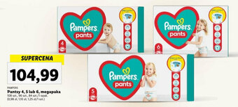 Lidl PAMPERS Pantsy 4, 5 lub 6, megapaka 108 szt., 96 szt., 84 szt. oferta