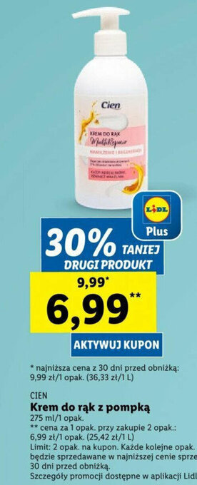 Lidl CIEN Krem do rąk z pompką 275ml oferta