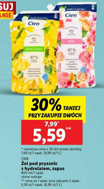 Lidl CIEN Żel pod prysznic z hydrolatem 800ml oferta