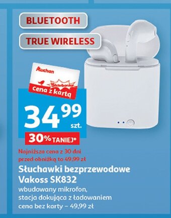 Auchan Słuchawki sk-832 białe oferta
