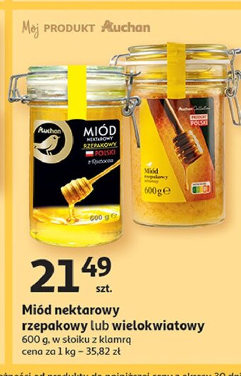 Auchan Miód rzepakowy oferta
