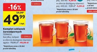 Intermarche Szklanki żaroodporne tulipan oferta