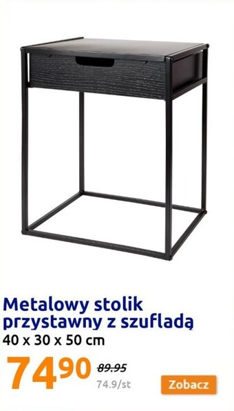 Action Metalowy stolik przystawny z szufladą oferta