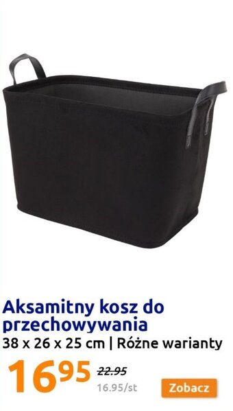Action Aksamitny kosz do przechowywania oferta