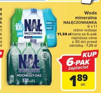 Carrefour Market Woda mineralna NAŁĘCZOWIANKA 1l oferta